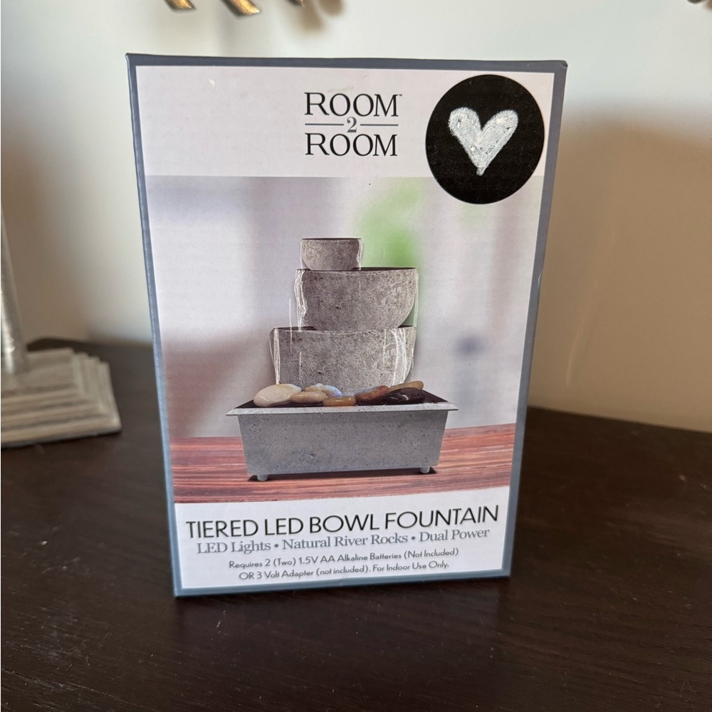 Gray LED Fountain with Natural Rocks